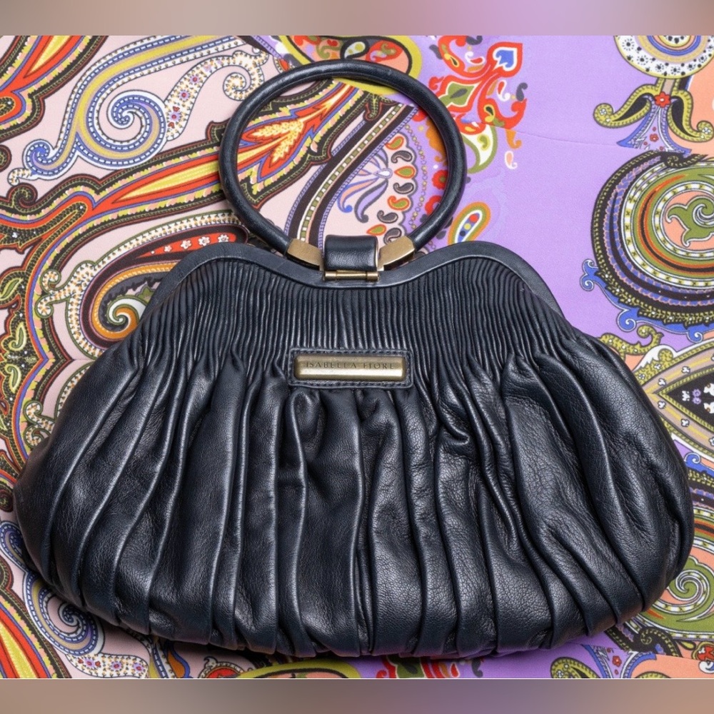 Isabella Fiore black leather handbag with a chic design.